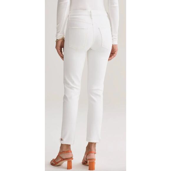 Agolde Toni Mid Rise Chewed Hem Straight Soft Denim Jeans Size 25 in Glowed NWT - Picture 3 of 8